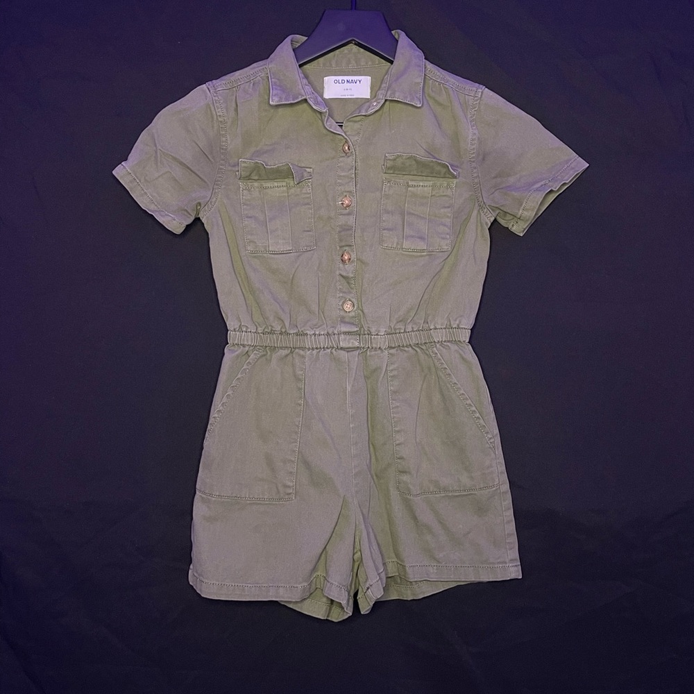 old navy army green romper/jumpsuit